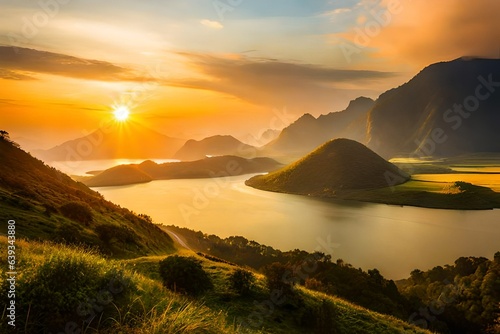 sunset over the mountains