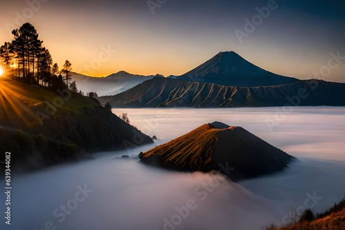 sunset in the mountains
