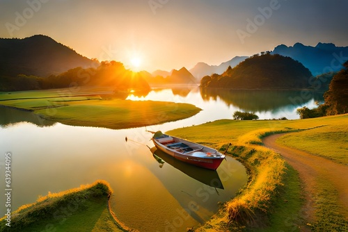 sunrise over the river,