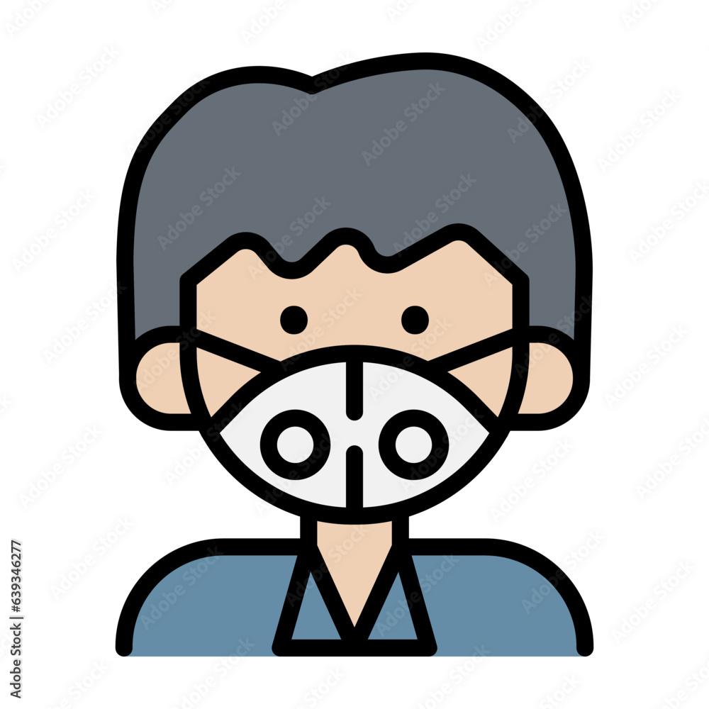 Man in face mask icon Man in face mask icon