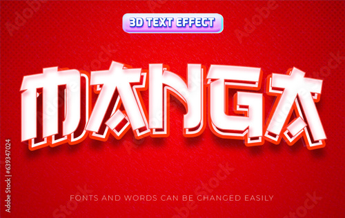 Manga japanese 3d text effect style