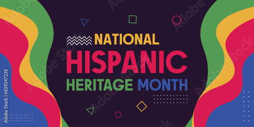 National Hispanic Heritage Month in September and October. Hispanic and Latino Americans culture. Celebrate annual in United States. Poster, card, banner and background.