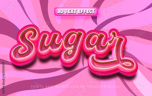 Sugar 3d editable text effect style