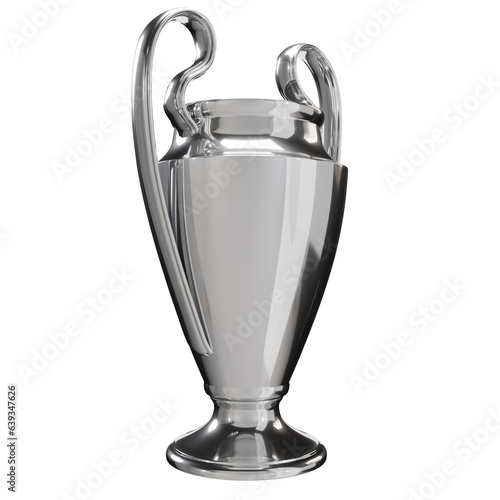 Fotografie Champions Cup trophy League side view isolated on white background 3d illustrati