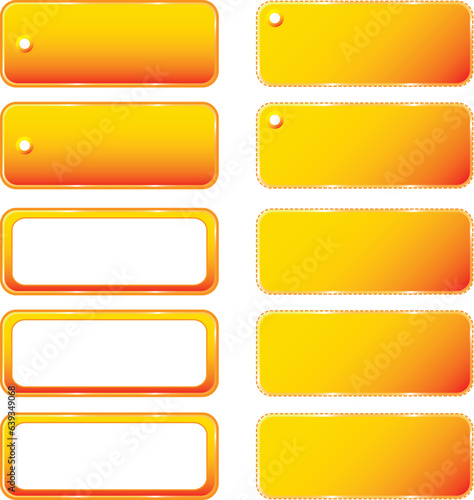 Set of colored sunny frames. Buttons ve vektor a jpg formátu, objects isolated, illustration for print, web.