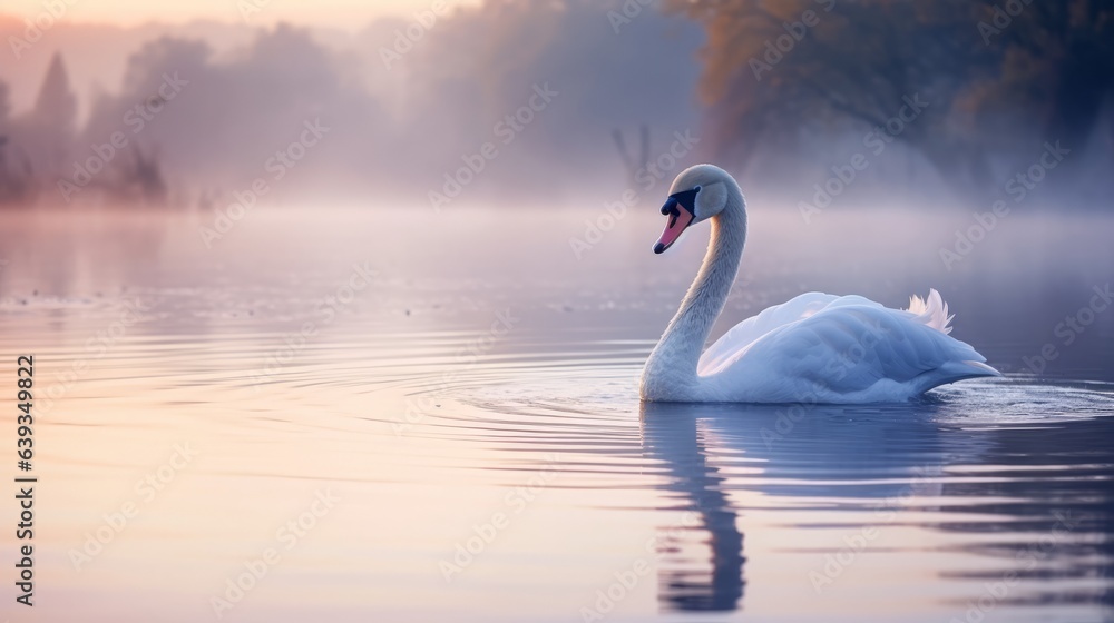 Fototapeta premium swan on the lake