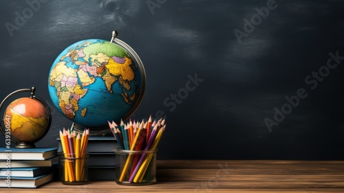 globe model on books for concept investment education and scholarships.