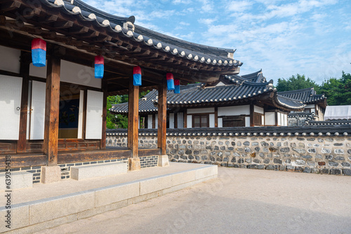 building of namsangol hanok village, soutk korea photo