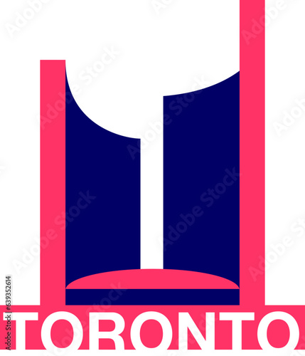 Illustrated Pictogram, Vector, Simple Buildings & Architecture, Nathan Phillips Square, Toronto City Hall