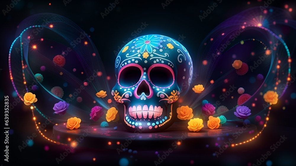 Day of the Dead, remembering the departed, charming festivity full of color background Day of the Dead, remembering the departed, charming festivity full of color background