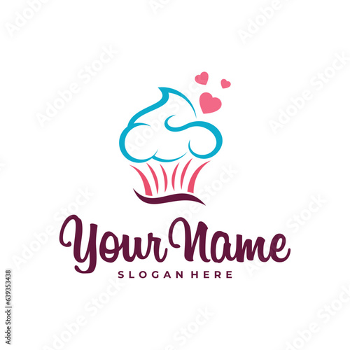 Love Cake logo design vector. Icon Symbol. Template Illustration