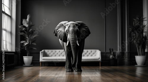 The elephant in the room - business idiom - metaphor 
