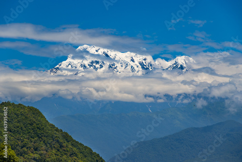 Annapurna Mountain seen from Sarangkot  Pokhara during trekking to Base Camp in Himalayas of Nepal