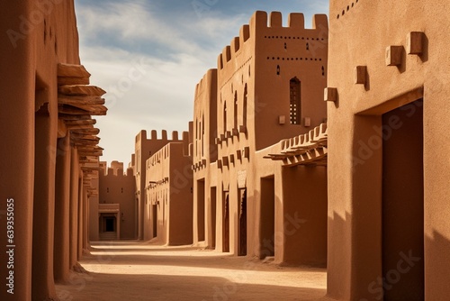At-Turaif UNESCO World Heritage site, Diriyah, Saudi Arabia - Salwa palace. Generative AI photo