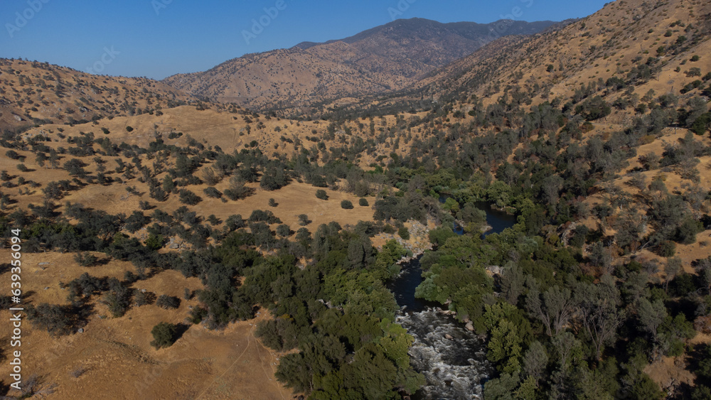 Aerial View of Kern River, Sequoia National Forest, Kern County, California