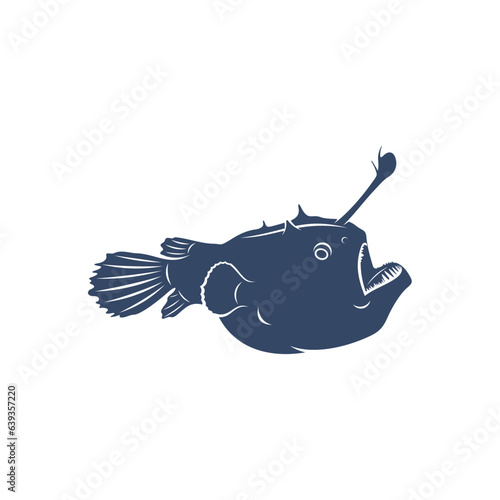 Deep sea fish vector illustration design. Deep Sea fish logo design Template.
