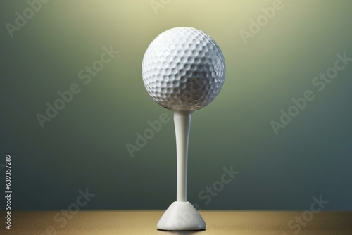 Illustration of a golf ball on a tee. Generative AI
