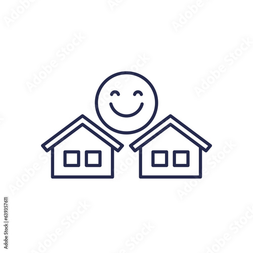 good neighbourhood line icon with houses