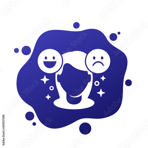 mood swings vector icon with a woman