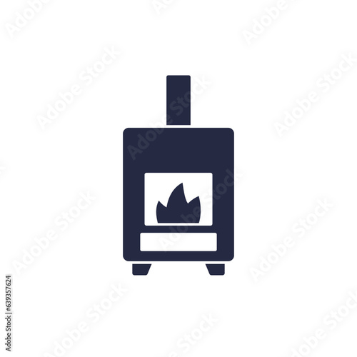 pellet stove icon on white
