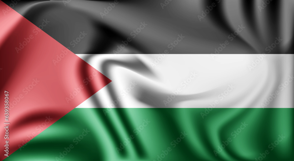 Obraz premium Palestine nation wavy flag vector background design