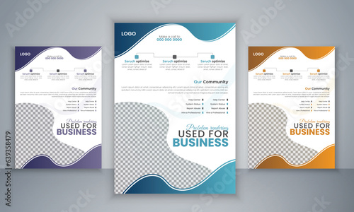 
Business Flyer design A4 size corporate flyer template for marketing professional and modern business flyer with some services business flyer set with photo placement