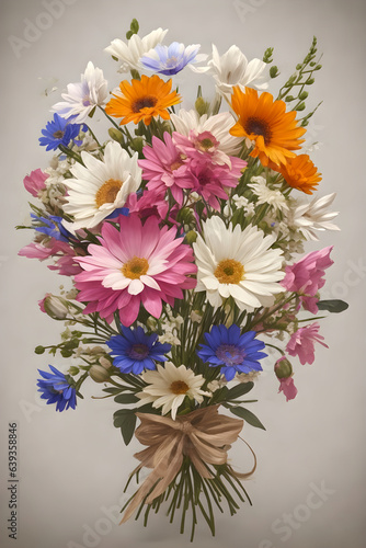 Flowers Design on old white background