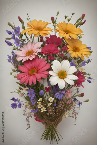 Flowers Design on old white background