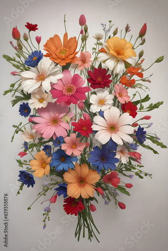 Flowers Design on old white background