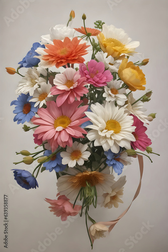 Flowers Design on old white background