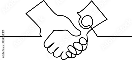 Handshake contract line icon. International agreement concept