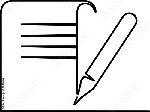 Last will and testament document on scroll outline icon.