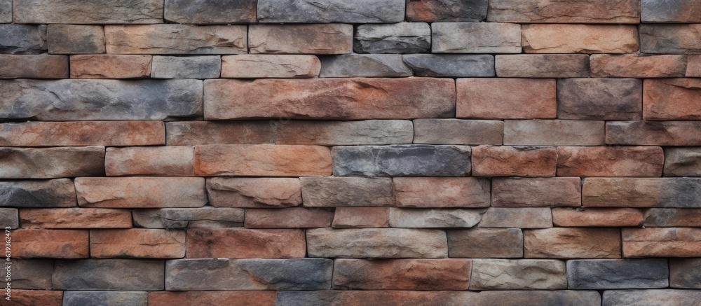 Granite stone walls with a seamless brick pattern texture as a background