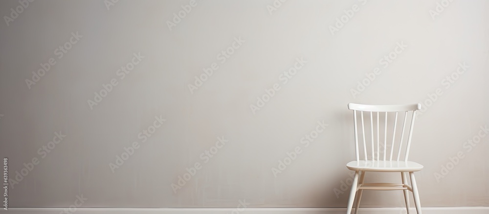 White chair for copy space in studio
