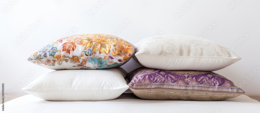 White background with decorative pillows