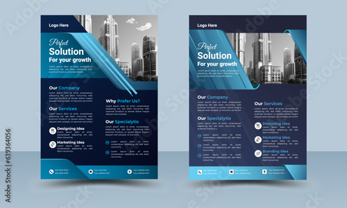 Corporate Business Flyer Template Design. Business Flyer Design Layout with Colorful, business proposal, promotion, advertise, publication, vector illustration template in A4 size 