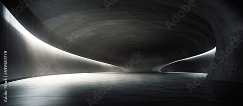 Abstract smooth empty interior of an architectural background illustration and rendering