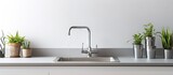Minimalistic and tidy exposed kitchen sink