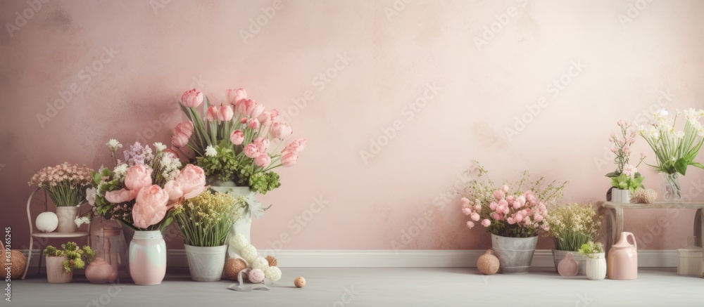 Easter themed flower decorations for interior ambiance