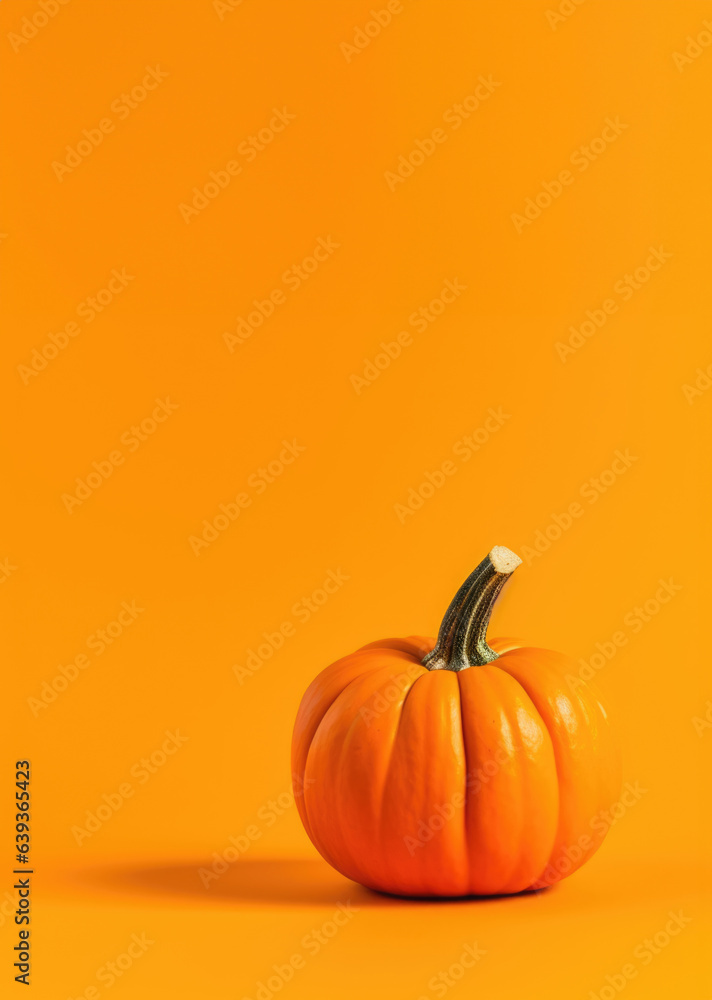 vertical pumpkin on an orange background vertical pumpkin on an orange background