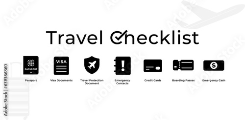 Travel Checklist and Icon Set Banner