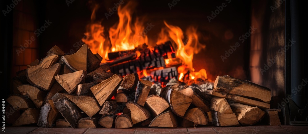 Obraz premium Combustible material ignited within a furnace