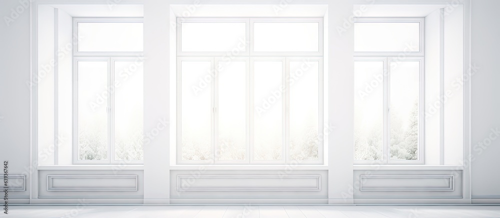 Modern background with a big bright and white window