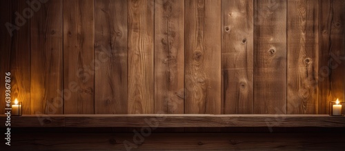 A wooden ambient light on a wall in a hotel in Austria