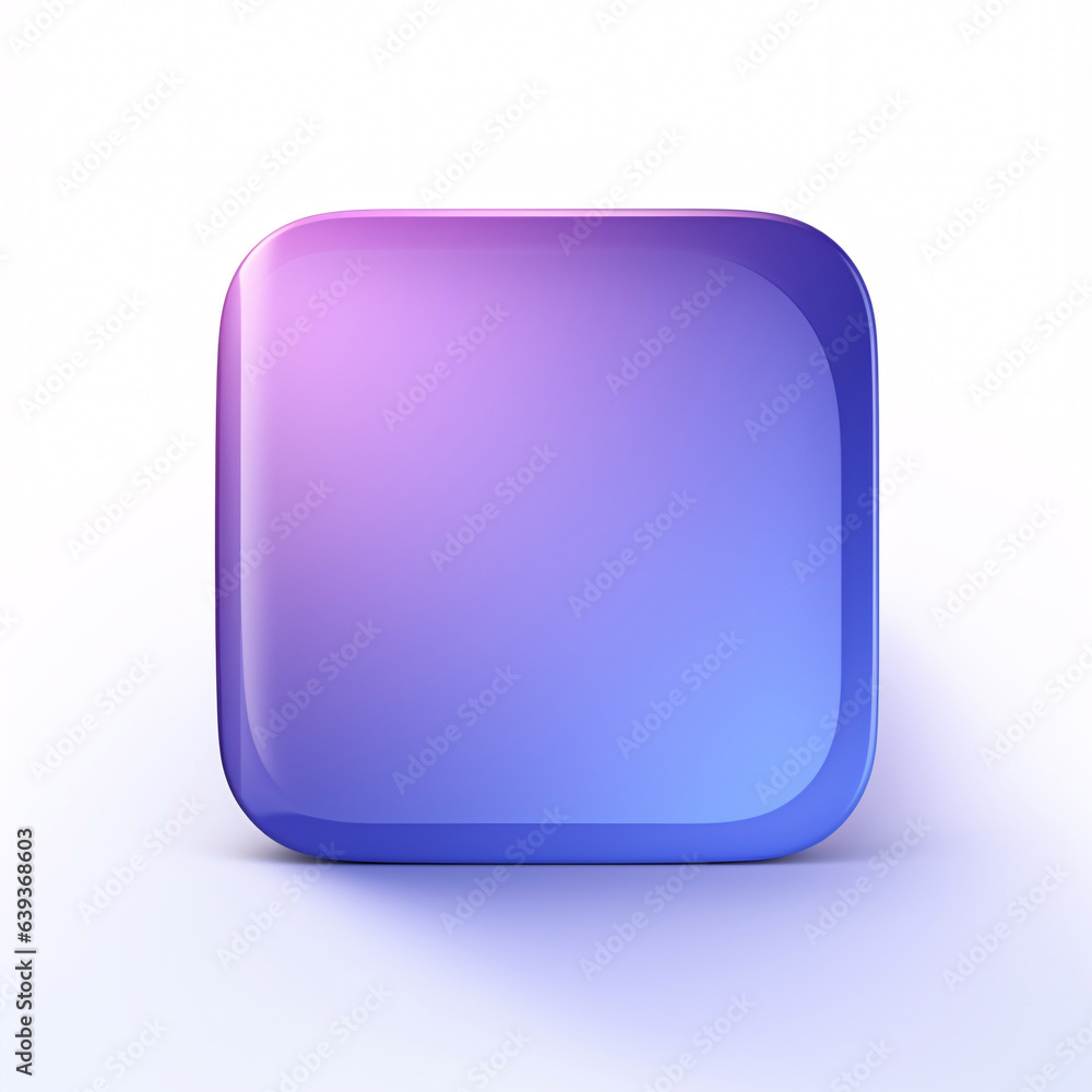 Blank Mobile application icon, button - purple square with round corners. 3d style Blank Mobile application icon, button - purple square with round corners. 3d style