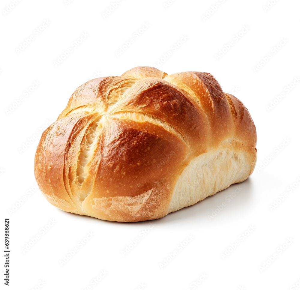 Appetizing bread on a white background