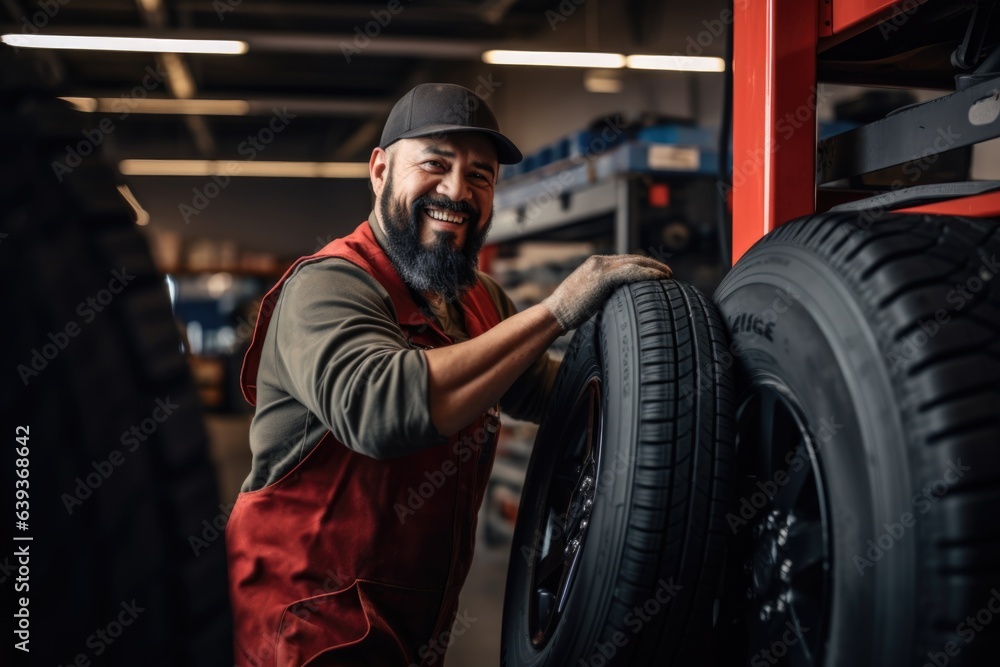 Smiling portrait of a male caucasian car mechanic working in a mechanics shop Smiling portrait of a male caucasian car mechanic working in a mechanics shop