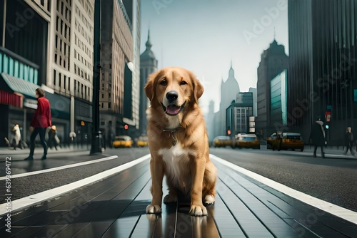 dog in the city