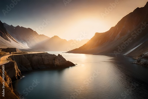 sunrise over the lake generated AI
