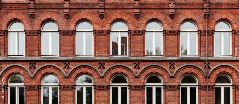 Obraz premium windows with red brick decorations